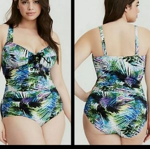 Torrid Swimsuit Tropical Corset Tie Front Size‎ 4